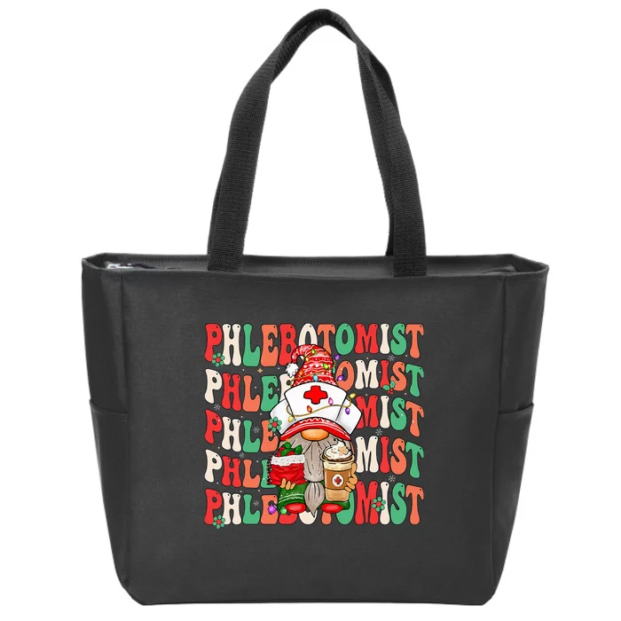 Phlebotomist Christmas Gnome Costume Funny Phlebotomy Zip Tote Bag