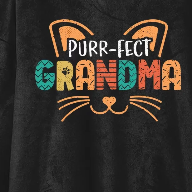 Purrfect Cat Grandma Cats Lover Hooded Wearable Blanket