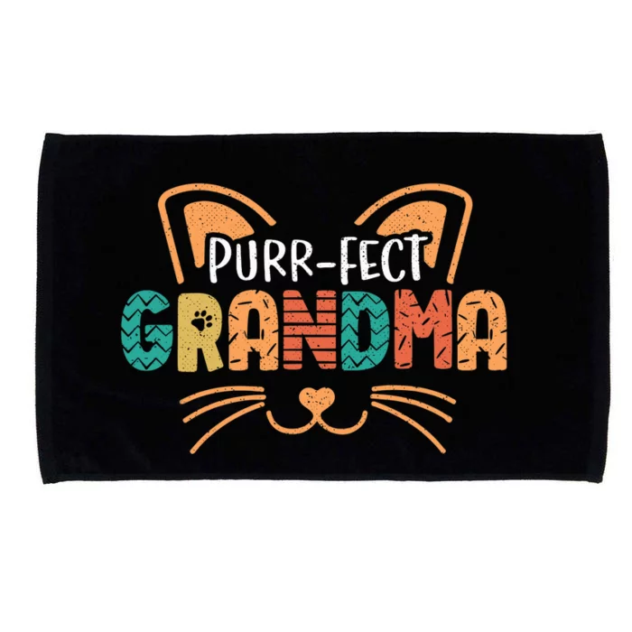 Purrfect Cat Grandma Cats Lover Microfiber Hand Towel