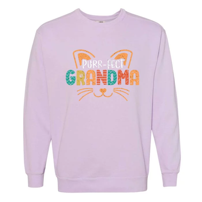 Purrfect Cat Grandma Cats Lover Garment-Dyed Sweatshirt