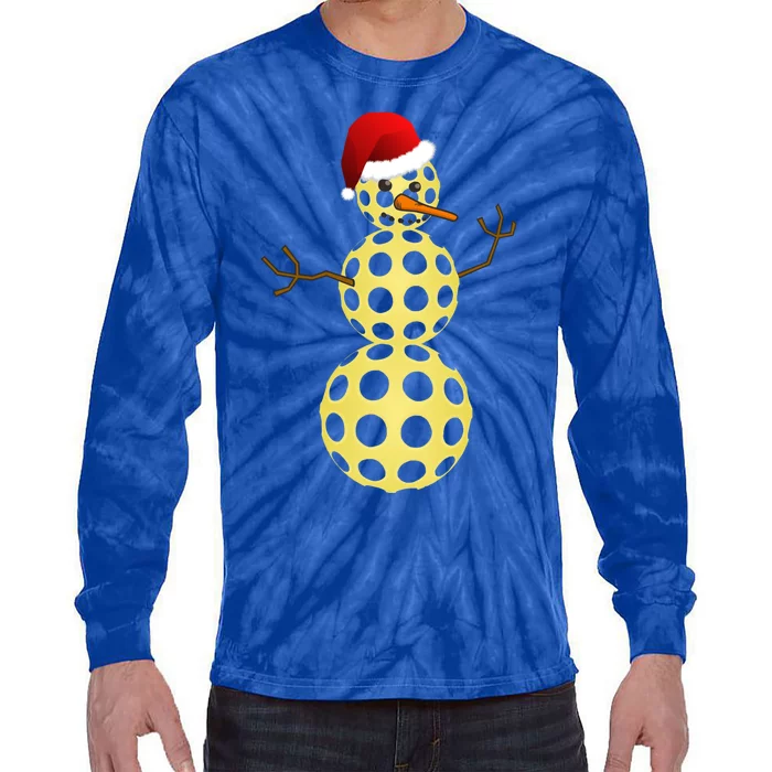 Pickleball Christmas Gift Funny Pickleball Snow Gift Great Gift Tie-Dye Long Sleeve Shirt