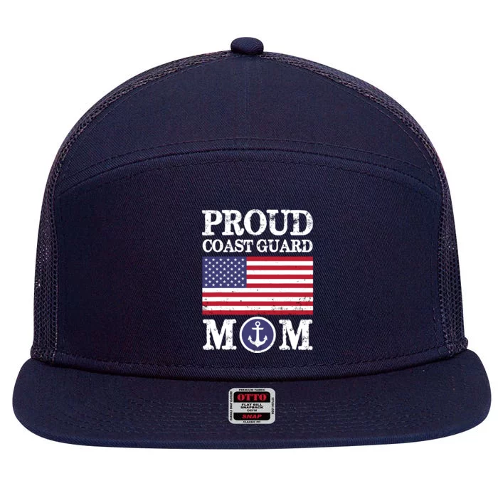 Proud Coast Guard Mom MotherS Day 7 Panel Mesh Trucker Snapback Hat