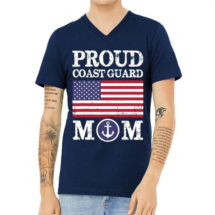 Proud Coast Guard Mom MotherS Day V-Neck T-Shirt