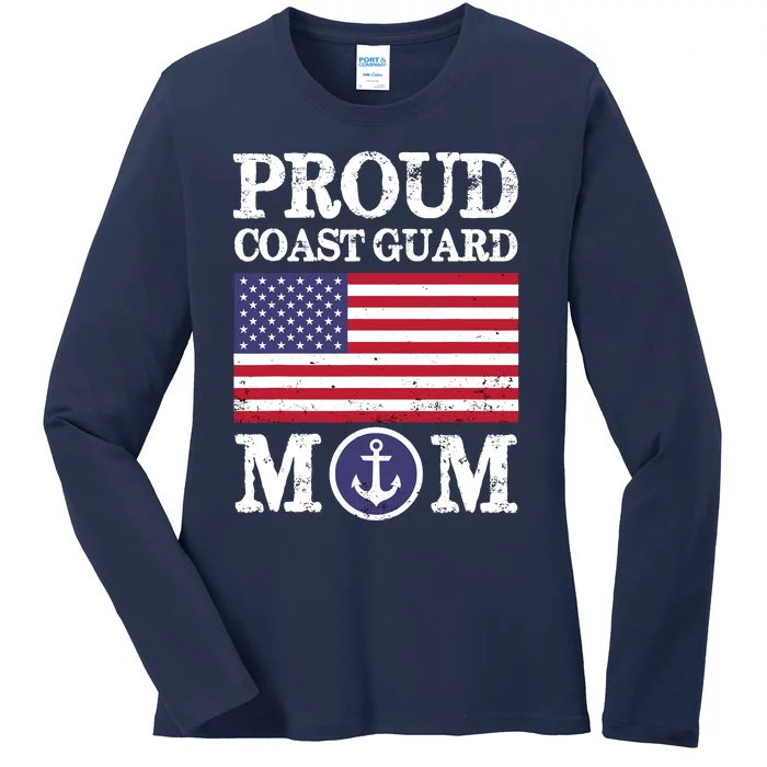 Proud Coast Guard Mom MotherS Day Ladies Long Sleeve Shirt