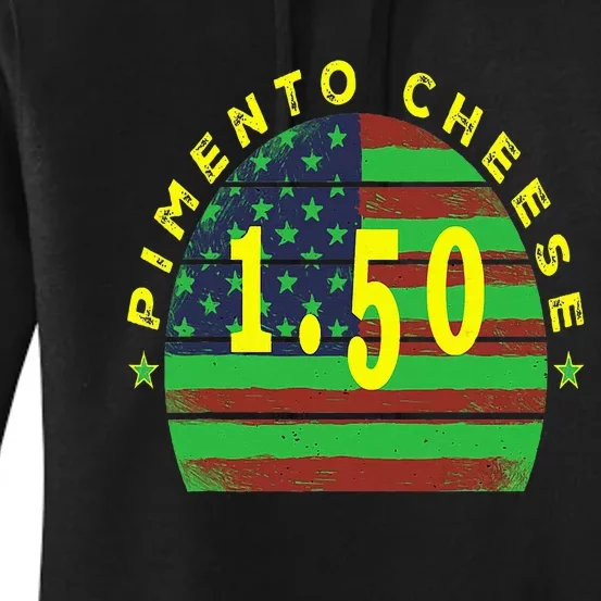 Pimento Cheese Golf Golfing Dad American Flag Sunset Women's Pullover Hoodie