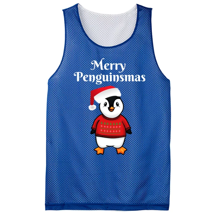 Penguin Christmas Gift Mesh Reversible Basketball Jersey Tank