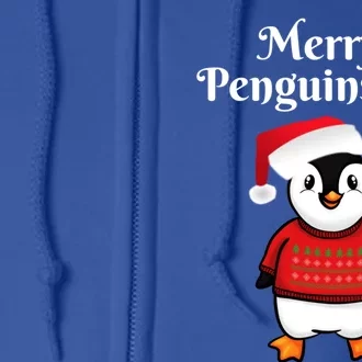 Penguin Christmas Gift Full Zip Hoodie