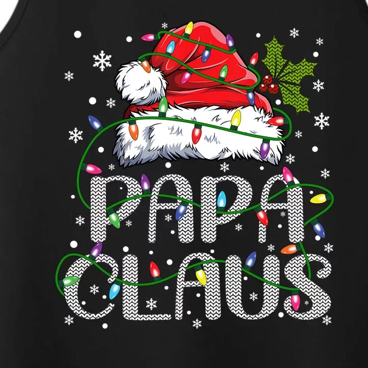 Papa Claus Gift For Christmas Lights Performance Tank