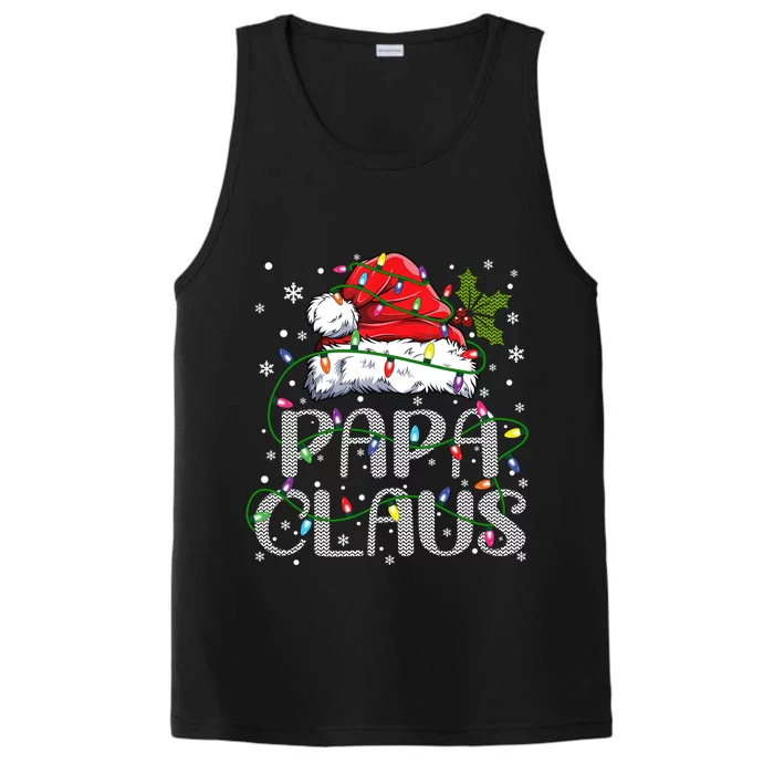 Papa Claus Gift For Christmas Lights Performance Tank