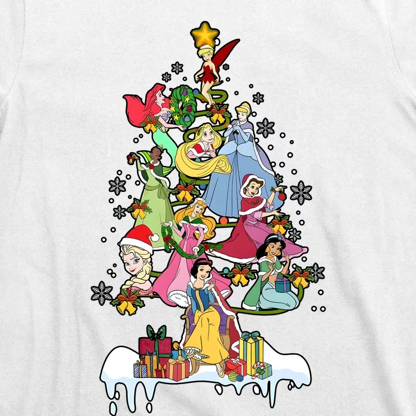 Princess Characters Group Christmas Tree T-Shirt