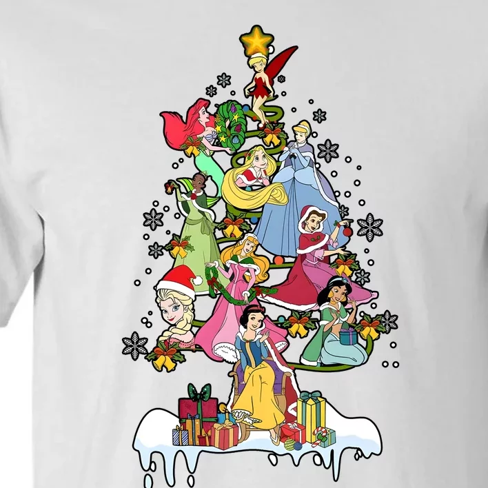 Princess Characters Group Christmas Tree Tall T-Shirt