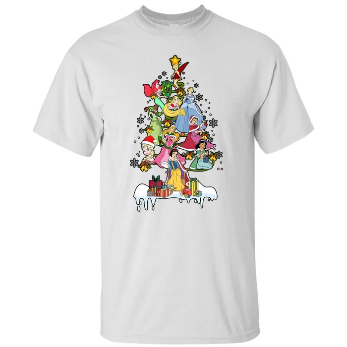 Princess Characters Group Christmas Tree Tall T-Shirt