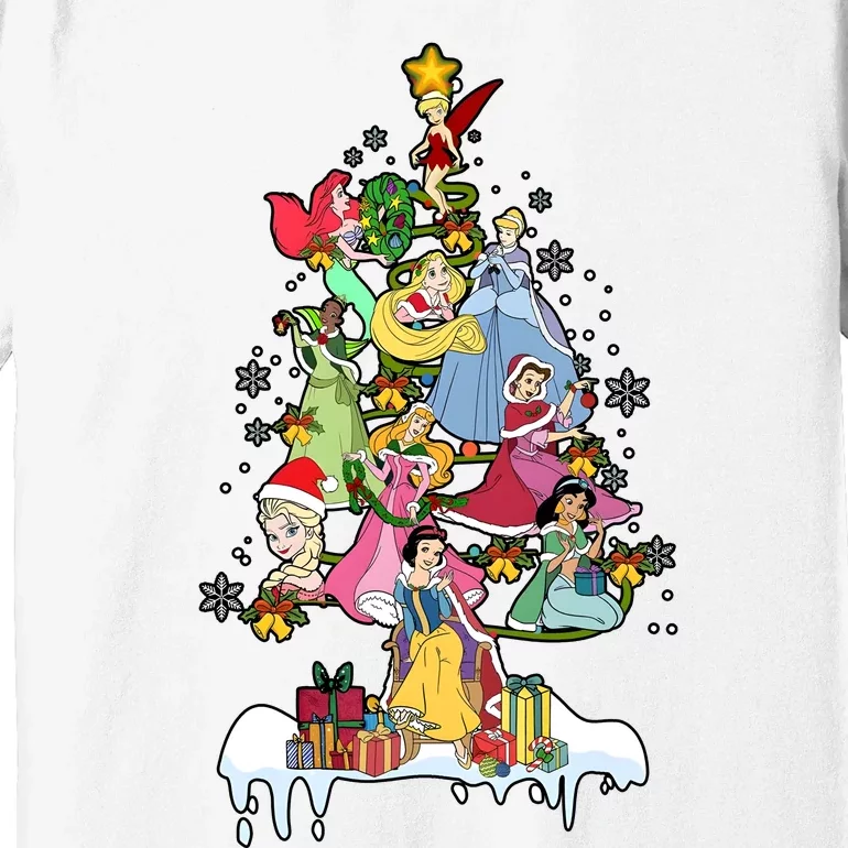 Princess Characters Group Christmas Tree Premium T-Shirt