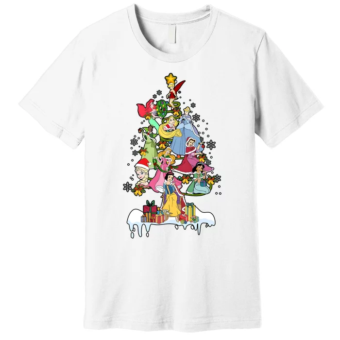 Princess Characters Group Christmas Tree Premium T-Shirt