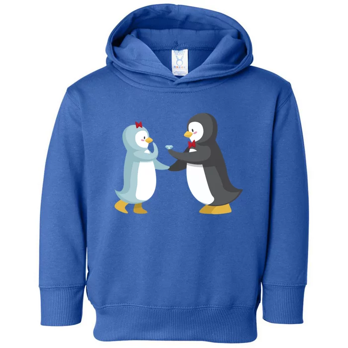 Penguin Couples Gift Wedding Anniversary Valentines Him Her Gift Toddler Hoodie