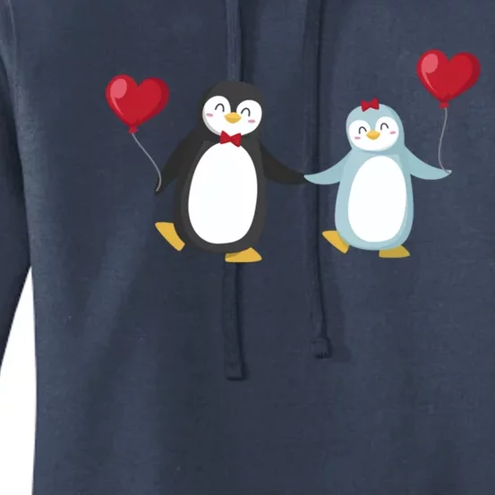 Penguin Couples Gift Wedding Anniversary Valentines Him Her Cute Gift Women's Pullover Hoodie