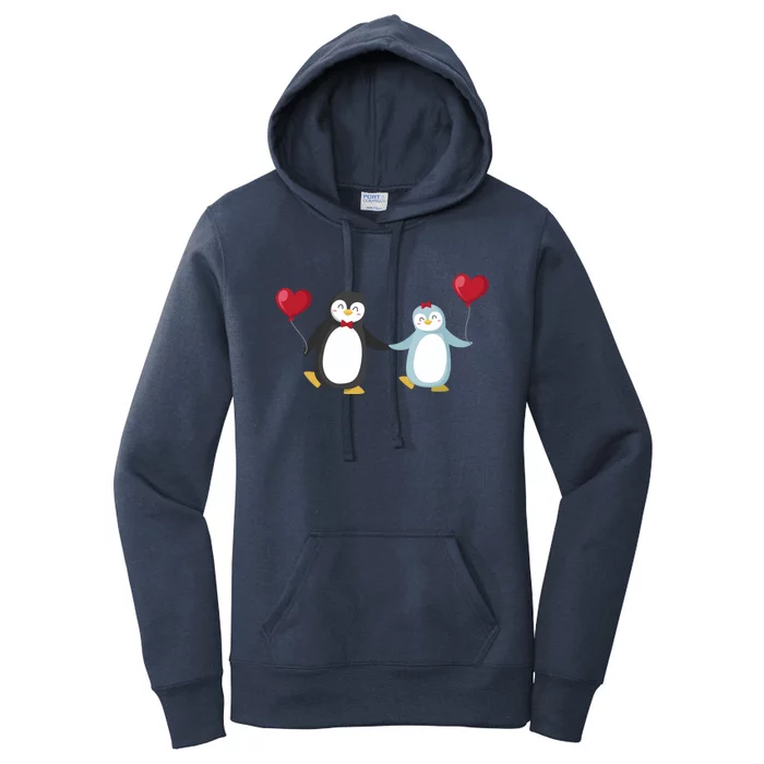 Penguin Couples Gift Wedding Anniversary Valentines Him Her Cute Gift Women's Pullover Hoodie