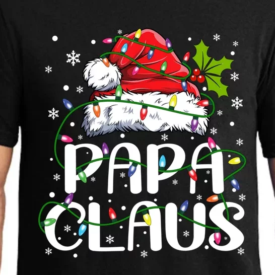 Papa Claus Gift Christmas Lights Pajama Family Matching Gift Pajama Set