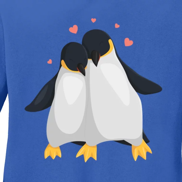 Penguin Couples Gift Wedding Anniversary Valentines Him Her Gift Ladies Long Sleeve Shirt