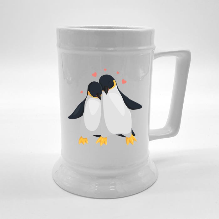 Penguin Couples Gift Wedding Anniversary Valentines Him Her Gift Front & Back Beer Stein