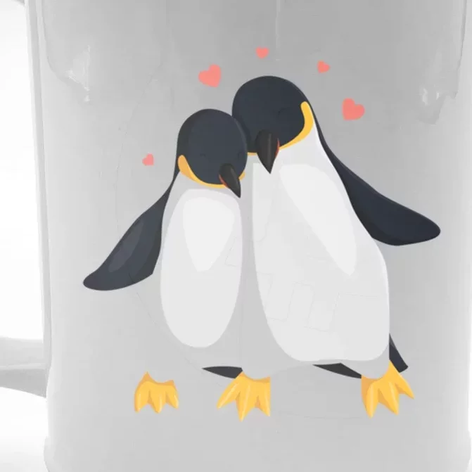 Penguin Couples Gift Wedding Anniversary Valentines Him Her Gift Front & Back Beer Stein