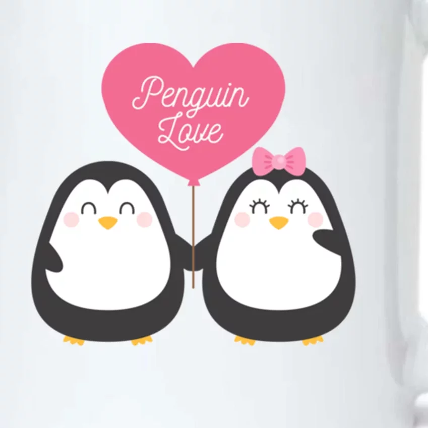 Penguin Couples Gift Wedding Anniversary Valentines Him Her Gift Black Color Changing Mug