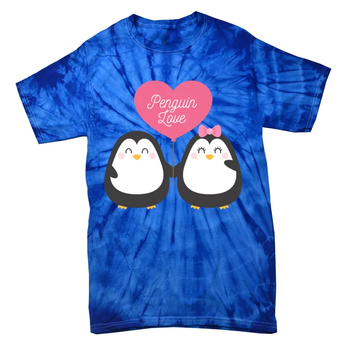 Penguin Couples Gift Wedding Anniversary Valentines Him Her Gift Tie-Dye T-Shirt