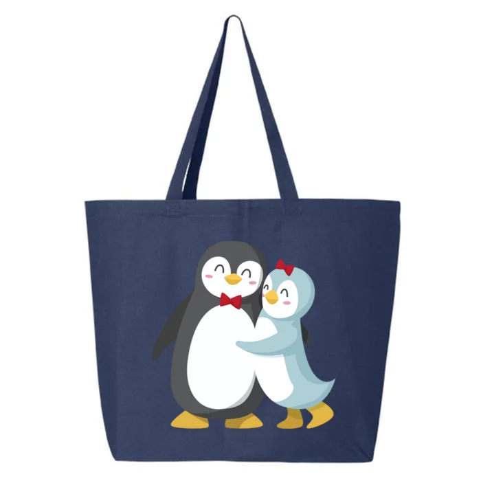 Penguin Couples Gift Wedding Anniversary Valentines Him Her Funny Gift 25L Jumbo Tote