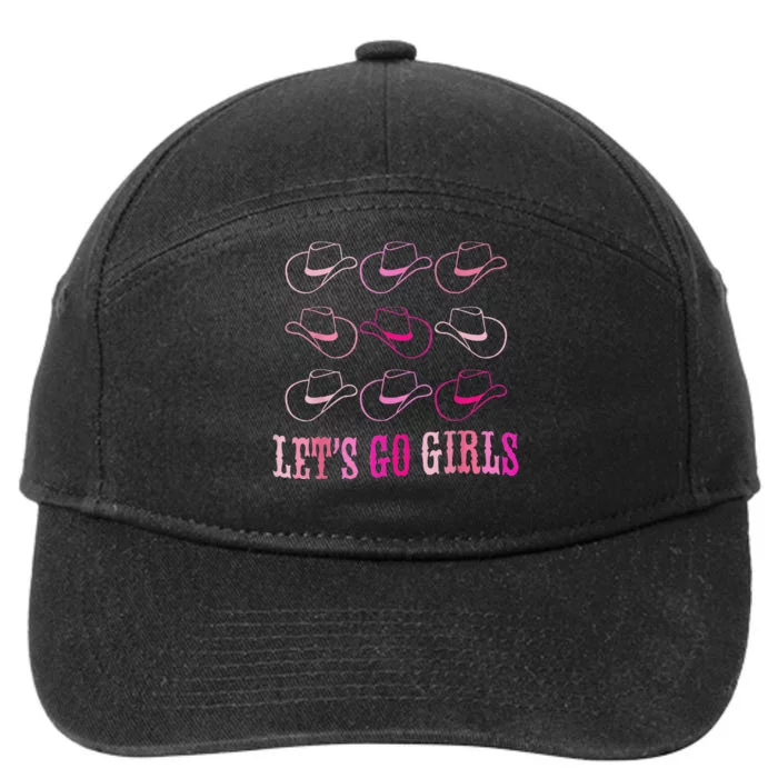 Pink Cow Hat Boots Funny Lets Go 7-Panel Snapback Hat