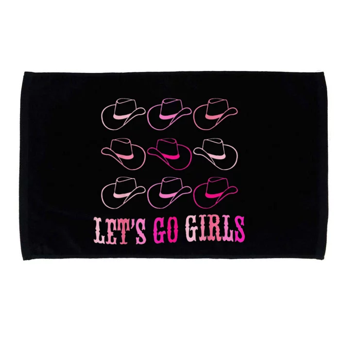 Pink Cow Hat Boots Funny Lets Go Microfiber Hand Towel