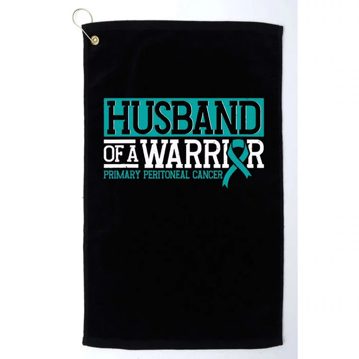 Peritoneal Cancer Husband Warrior PCC Awareness Teal Ribbon Platinum Collection Golf Towel