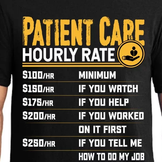 Patient Care Hourly Rate Funny Nursing Nurse Patient Care Great Gift Pajama Set