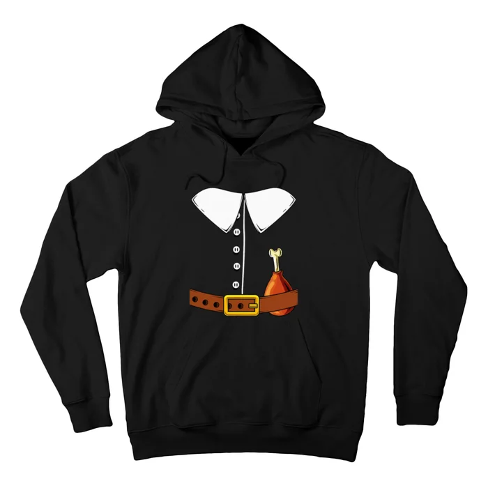 Pilgrim Costume Hat And Thanksgiving Turkey Day Graphic Hoodie