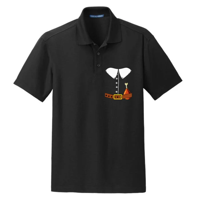 Pilgrim Costume Hat And Thanksgiving Turkey Day Graphic Dry Zone Grid Performance Polo