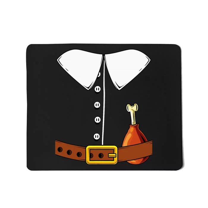 Pilgrim Costume Hat And Thanksgiving Turkey Day Graphic Mousepad