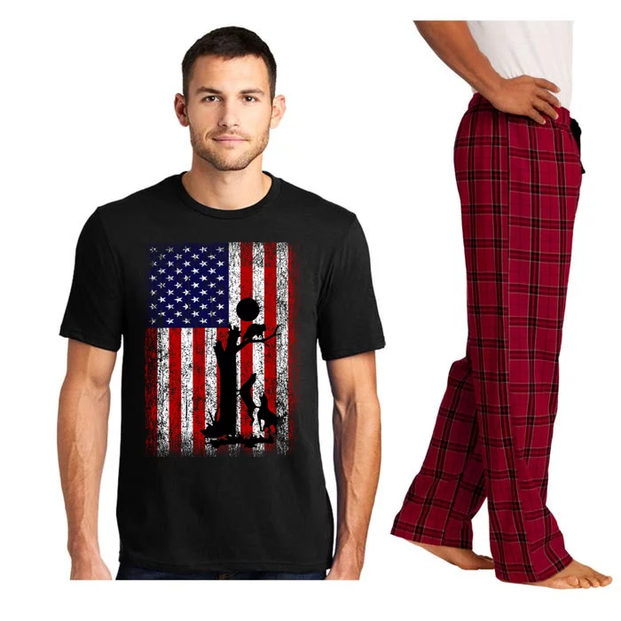 Patriotic Coon Hunting Dogs American Flag Gift Pajama Set