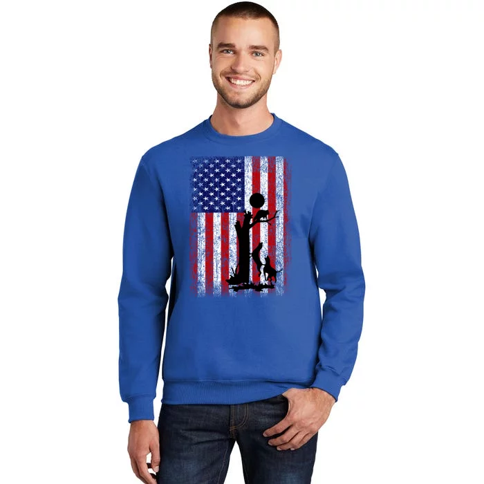 Patriotic Coon Hunting Dogs American Flag Gift Sweatshirt