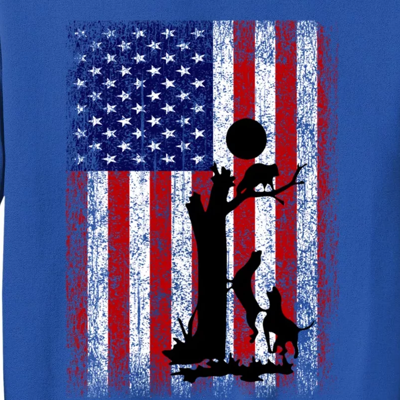 Patriotic Coon Hunting Dogs American Flag Gift Tall Sweatshirt