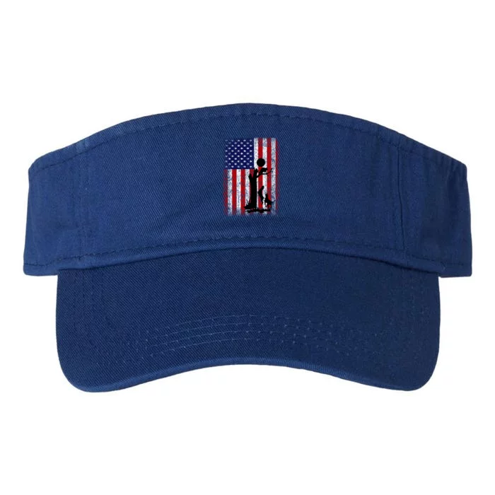 Patriotic Coon Hunting Dogs American Flag Gift Valucap Bio-Washed Visor