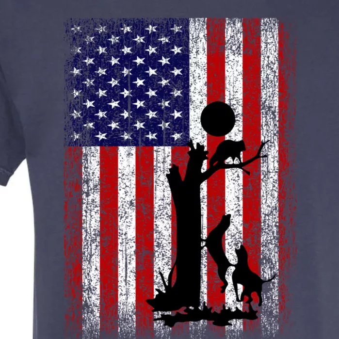 Patriotic Coon Hunting Dogs American Flag Gift Garment-Dyed Heavyweight T-Shirt