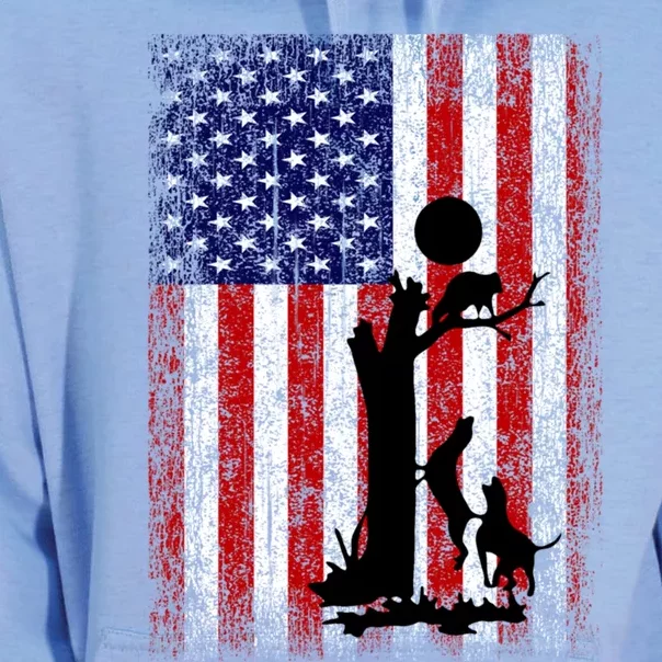 Patriotic Coon Hunting Dogs American Flag Gift Unisex Surf Hoodie