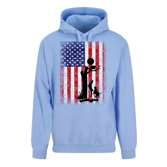 Patriotic Coon Hunting Dogs American Flag Gift Unisex Surf Hoodie