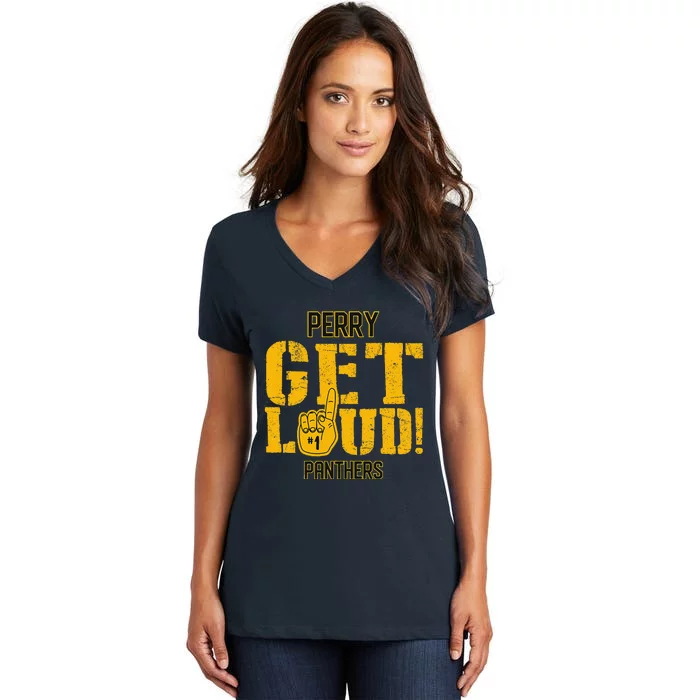 Perry County High School Get Loud Vikings Women's V-Neck T-Shirt