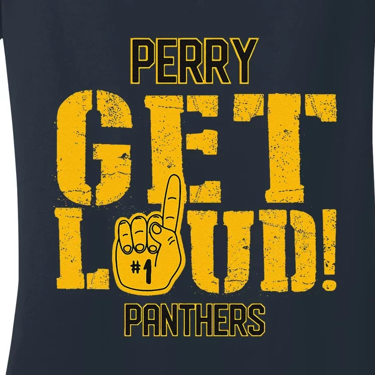 Perry County High School Get Loud Vikings Women's V-Neck T-Shirt