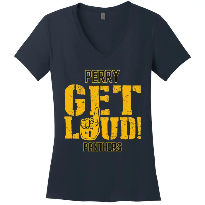 Perry County High School Get Loud Vikings Women's V-Neck T-Shirt