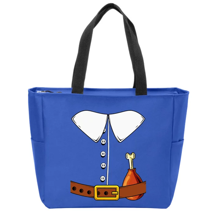 Pilgrim Costume Hat Colonist Thanksgiving Zip Tote Bag