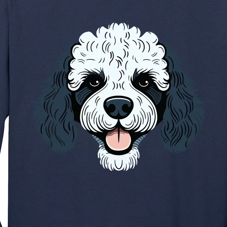 Poodle Cute Happy Little Puppy Dog Face Parti Poodle Owner Long Sleeve Shirt