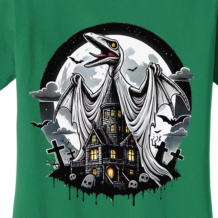 Pterosaur Castle Halloween Scary Pumpkin Monsters Women's T-Shirt