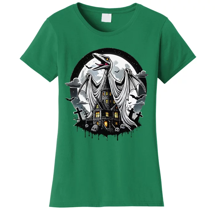 Pterosaur Castle Halloween Scary Pumpkin Monsters Women's T-Shirt