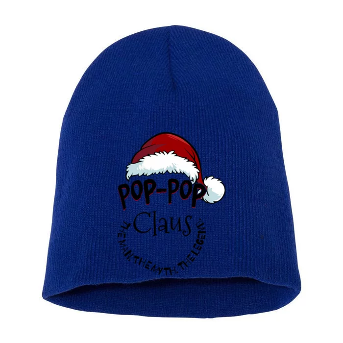 Poppop Claus Happy New Santa Claus Christmas Myth Legend Cute Gift Short Acrylic Beanie